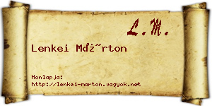 Lenkei Márton névjegykártya