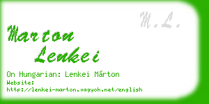 marton lenkei business card