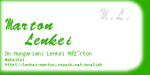 marton lenkei business card